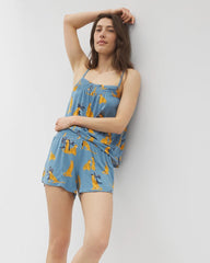 FELINE FUN BLUE HEAVEN - Smocked Pajama Cami