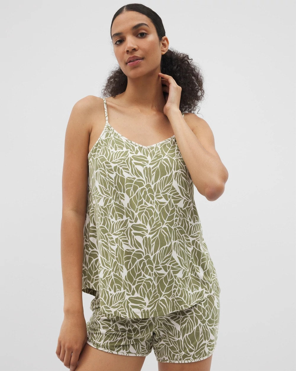 PALMTASTIC VETIVER/CHAMP - V-Neck Pajama Cami