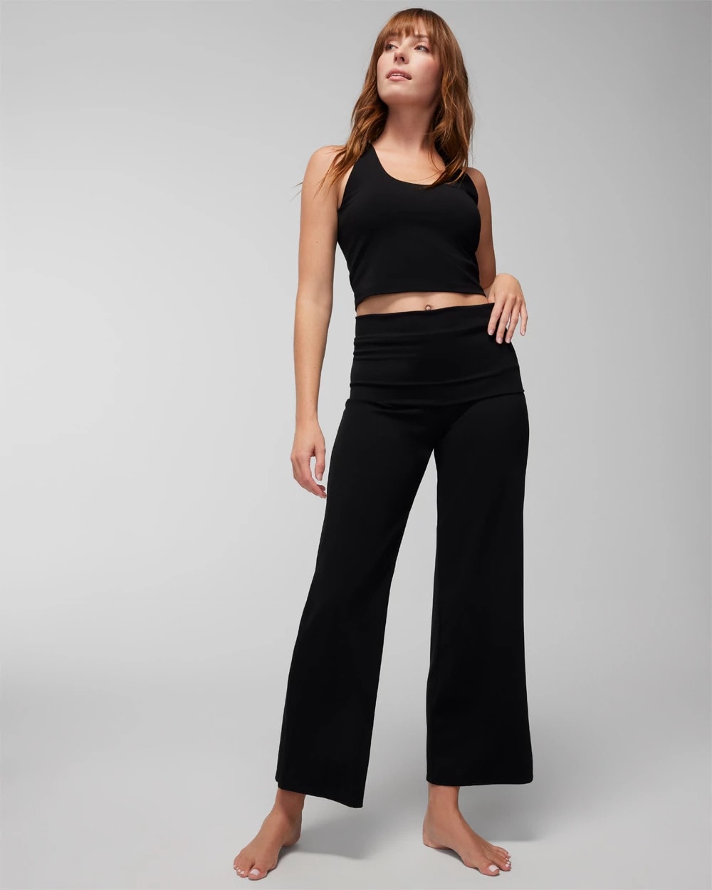 BLACK - 24/7 Fold-Over High-Waisted Bottoms