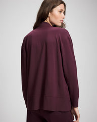 MERLOT - Ultrasoft Fleece Relaxed Button Up Cardigan