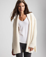 IVORY - Textured Cardigan Sweater