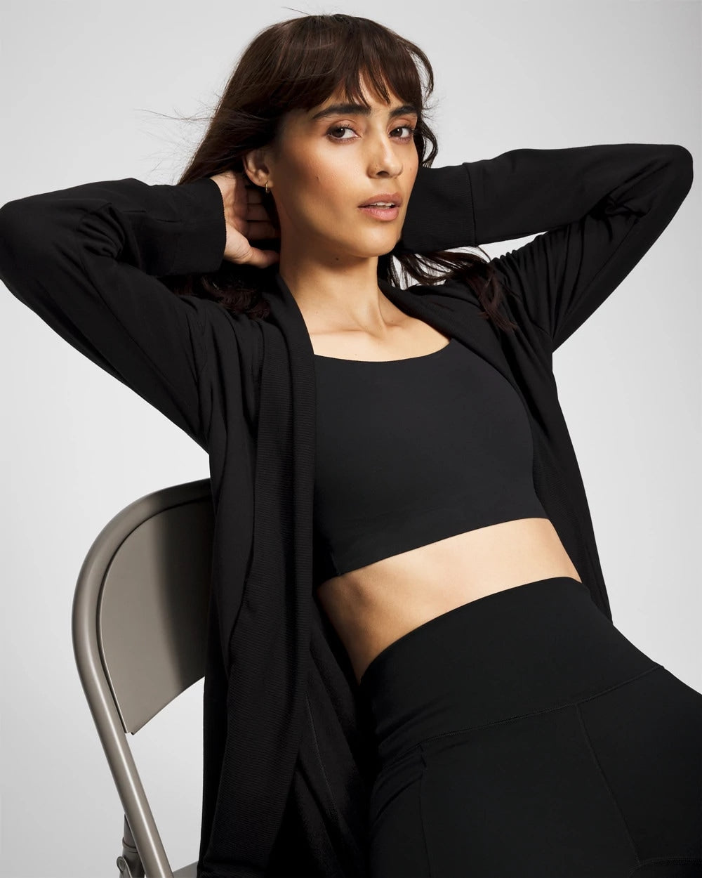 BLACK - Ultrasoft Fleece Cardigan