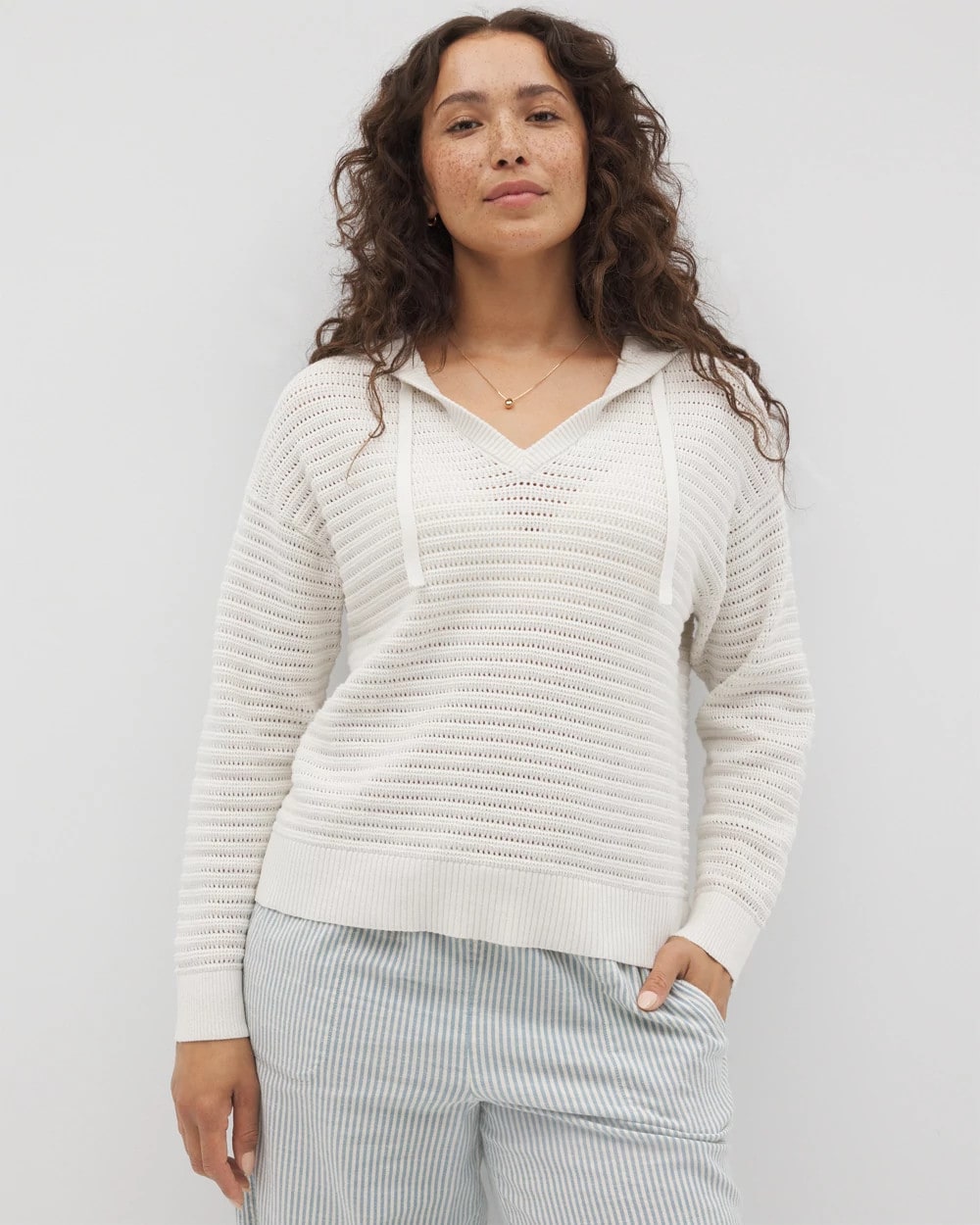 SALT MIST - Cotton Open Stitch Hoodie