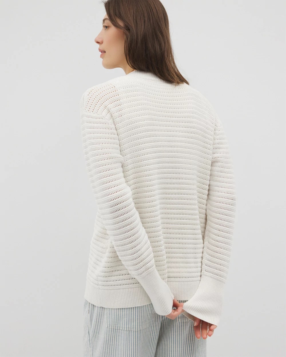 SALT MIST - Cotton Open Stitch Cardigan