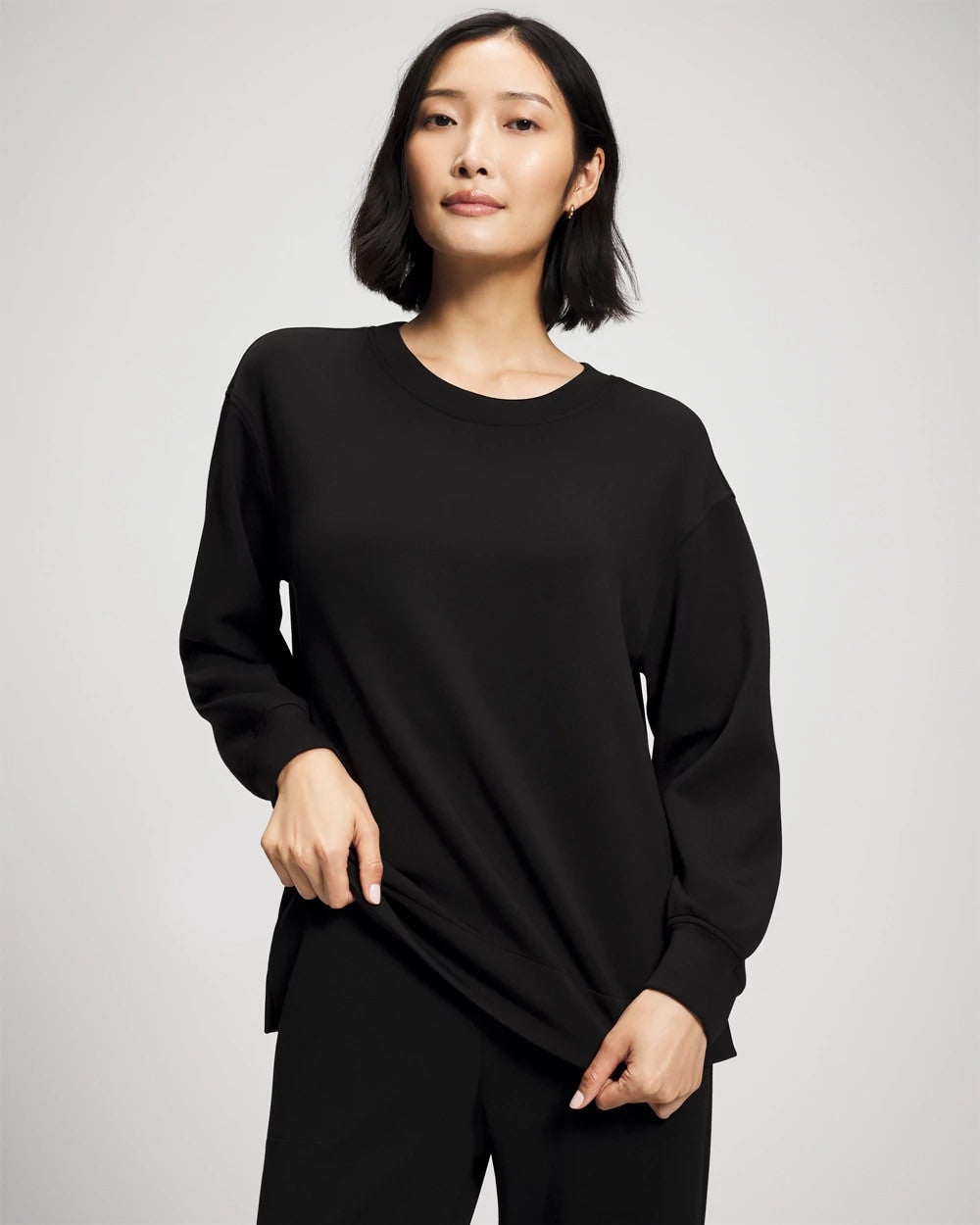 BLACK - Modern Modal Crewneck Sweatshirt