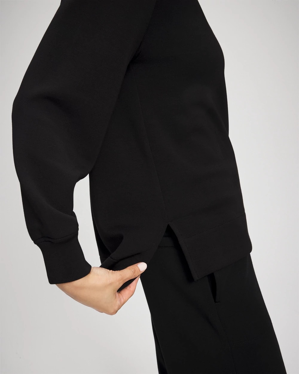 BLACK - Modern Modal Crewneck Sweatshirt