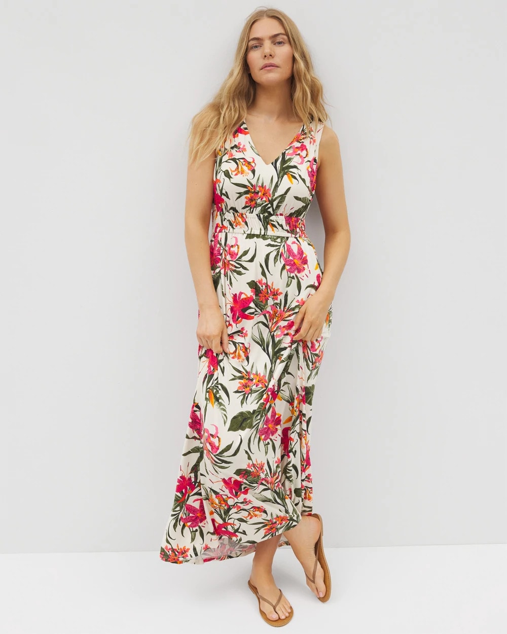 LE TIGRE TROPIC PARCHMENT - Riviera Surplice Maxi Bra Dress