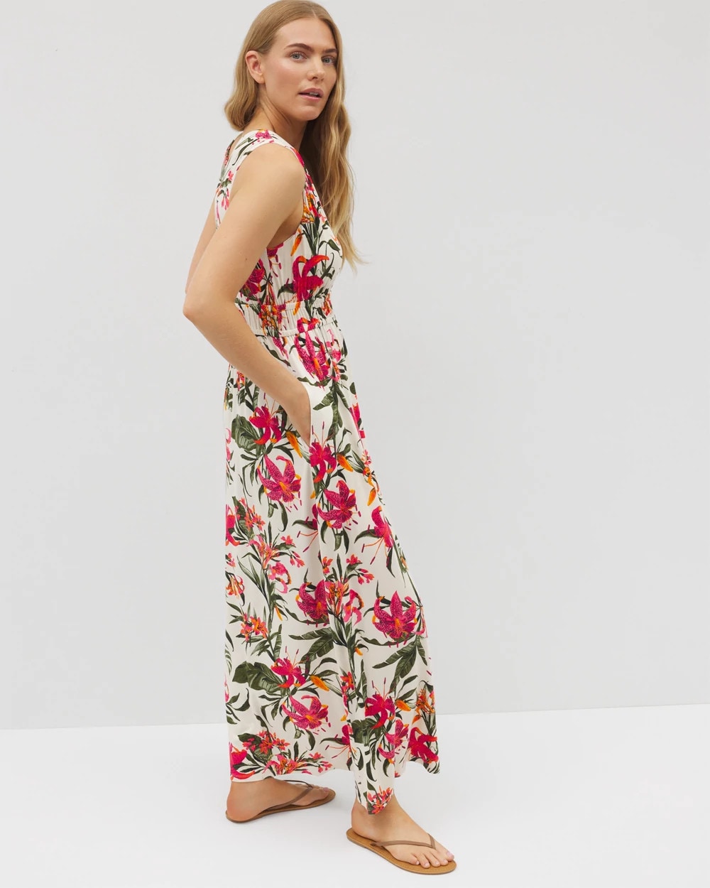 LE TIGRE TROPIC PARCHMENT - Riviera Surplice Maxi Bra Dress