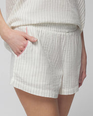 DBL CLOTH BW STRIPE - Pajama Shorts