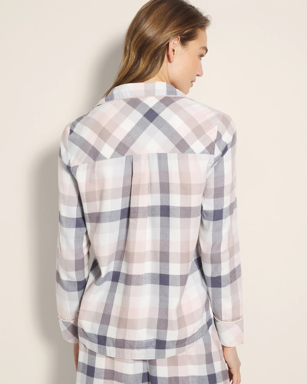 DREAMIEST PLAID GRAY - Super Soft Long-Sleeve Notch Collar Pajama Top