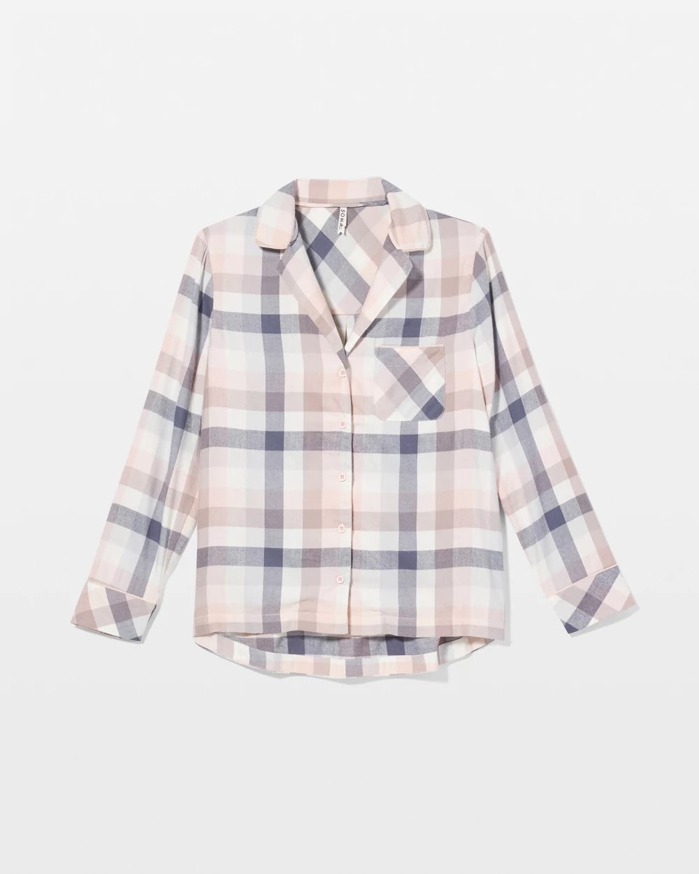 DREAMIEST PLAID GRAY - Super Soft Long-Sleeve Notch Collar Pajama Top