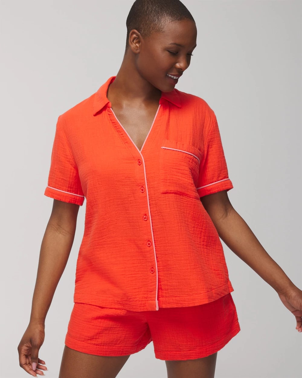 ISLAND GUAVA - Short-Sleeve Pajama Top