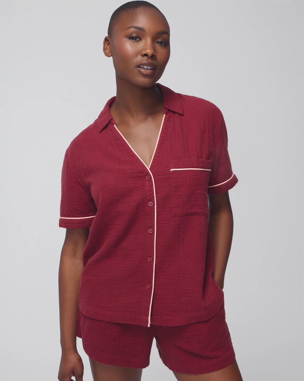 VERMILLION - Short-Sleeve Pajama Top
