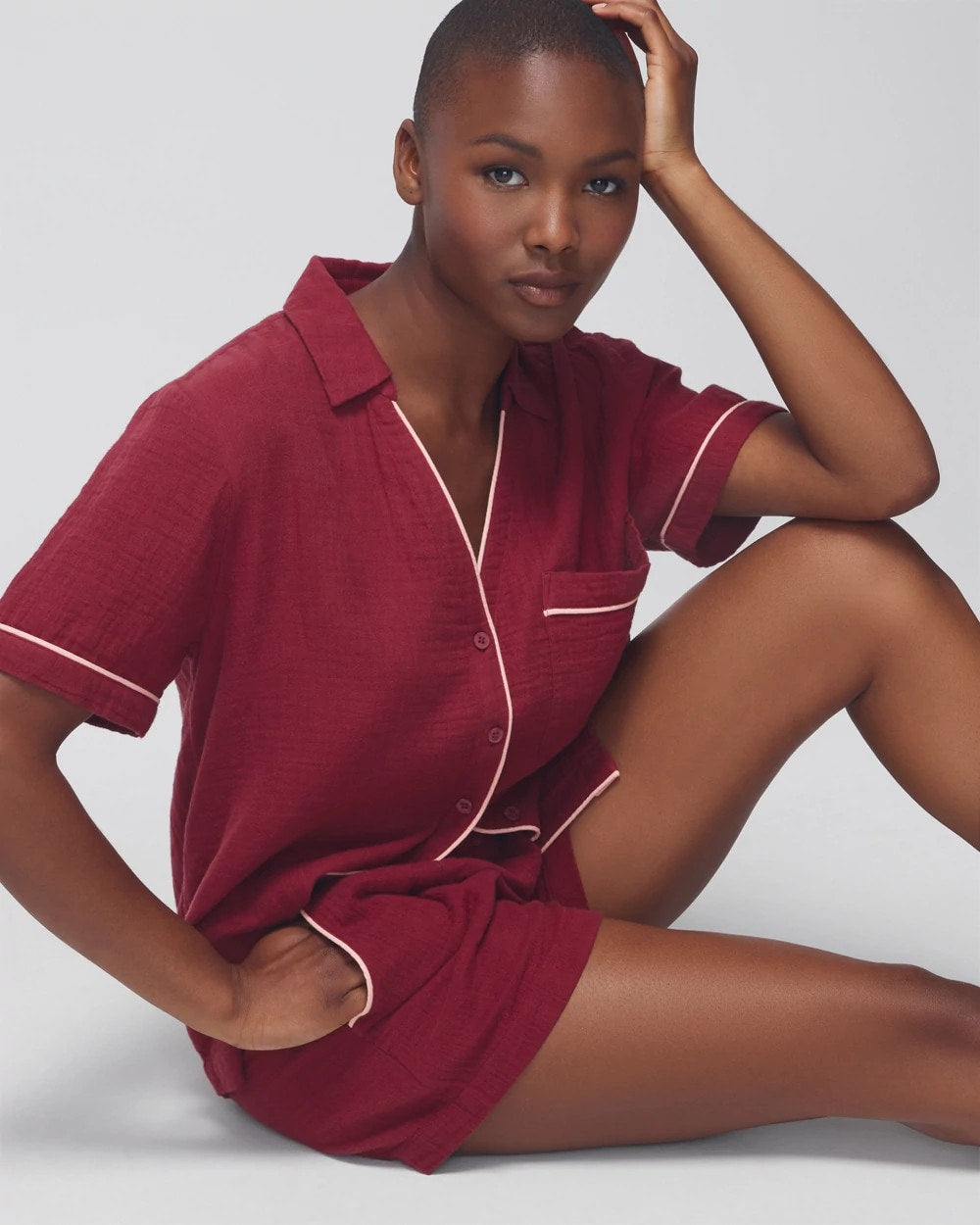 VERMILLION - Short-Sleeve Pajama Top