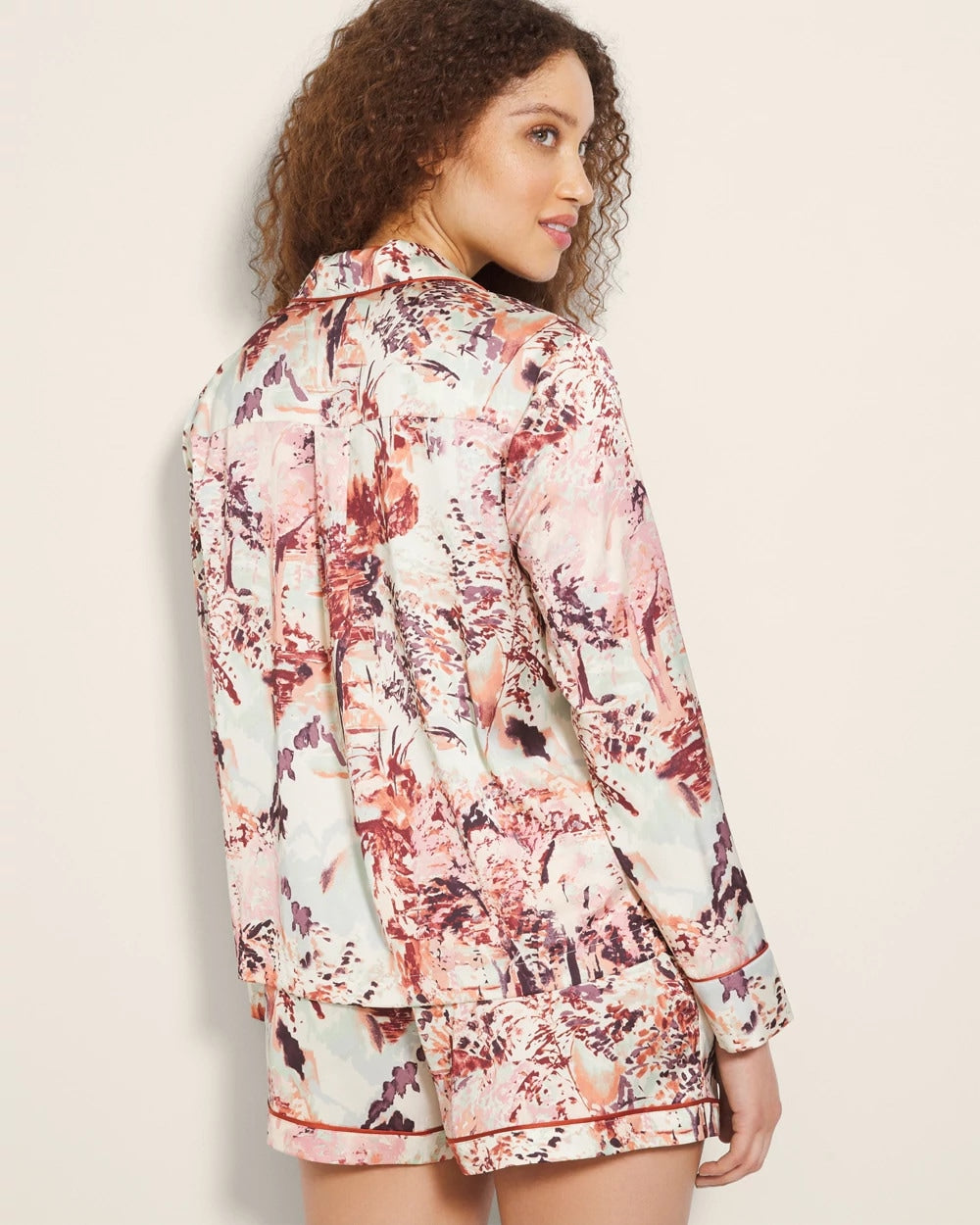 WALK IN THE PARK M CHAMP - Long-Sleeve Notch Collar Pajama Top
