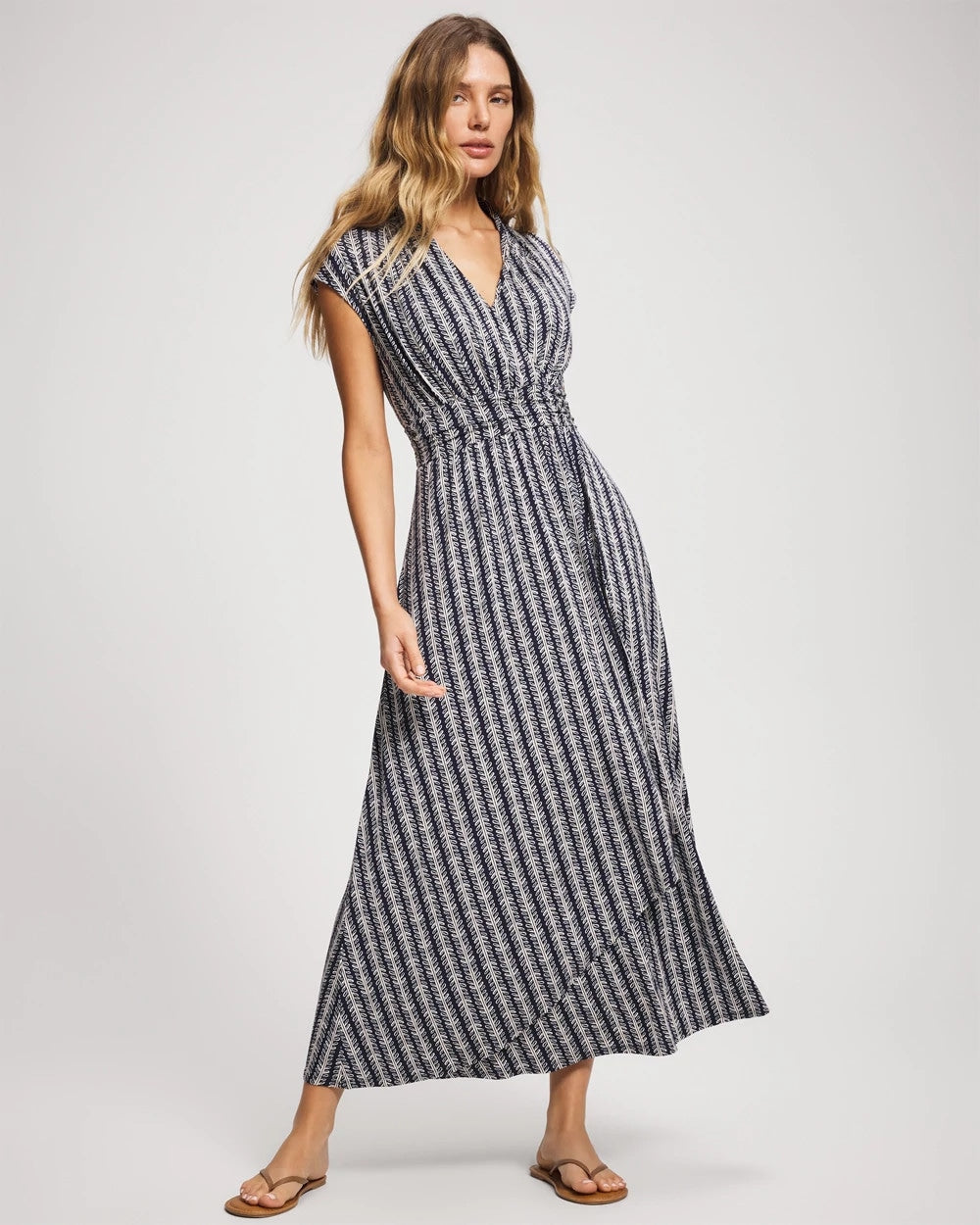 BELLE STRIPE NAVY - Serenity Maxi Bra Dress