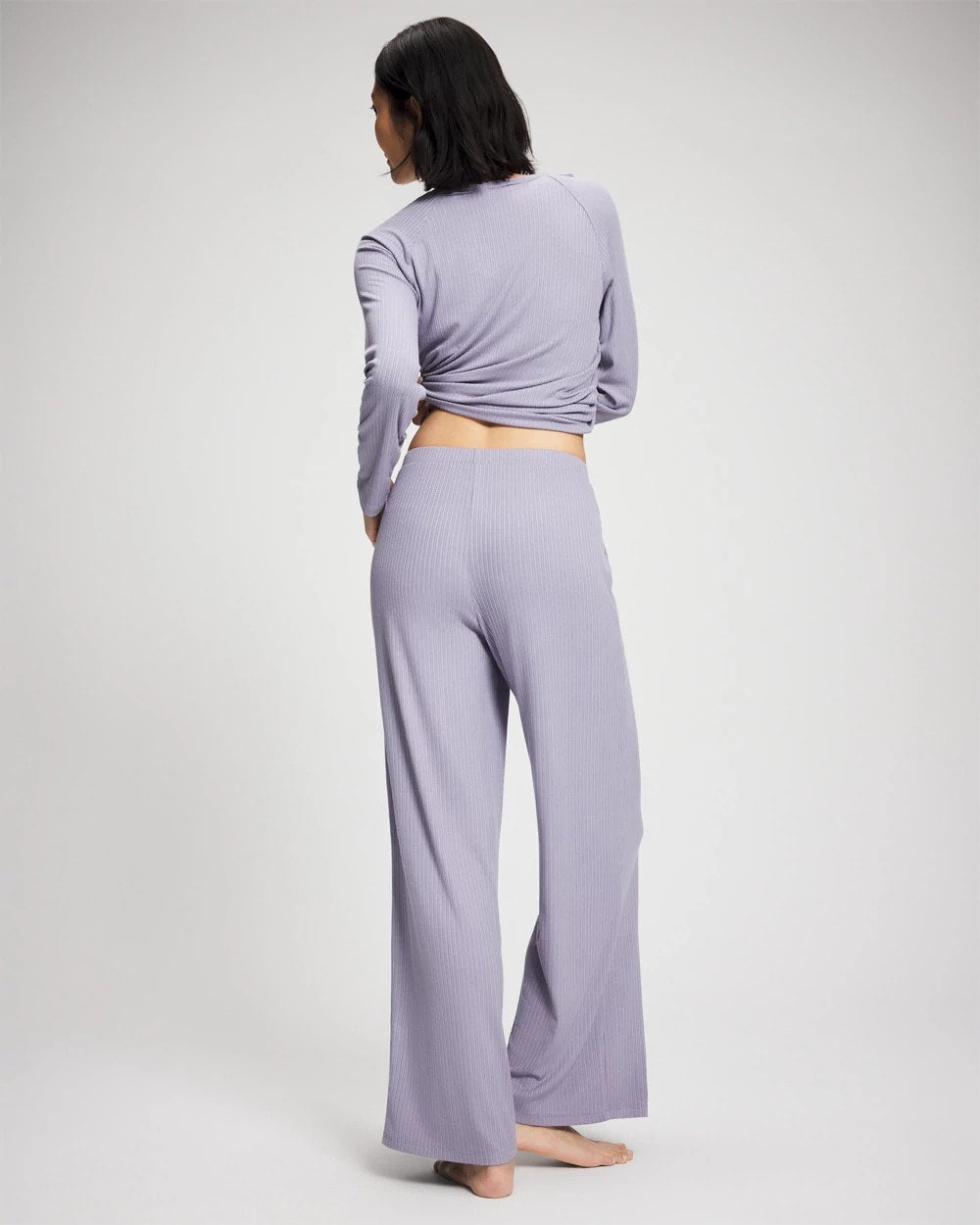 LAVENDER CLOUD - Pointelle Wide Leg Pajama Pant