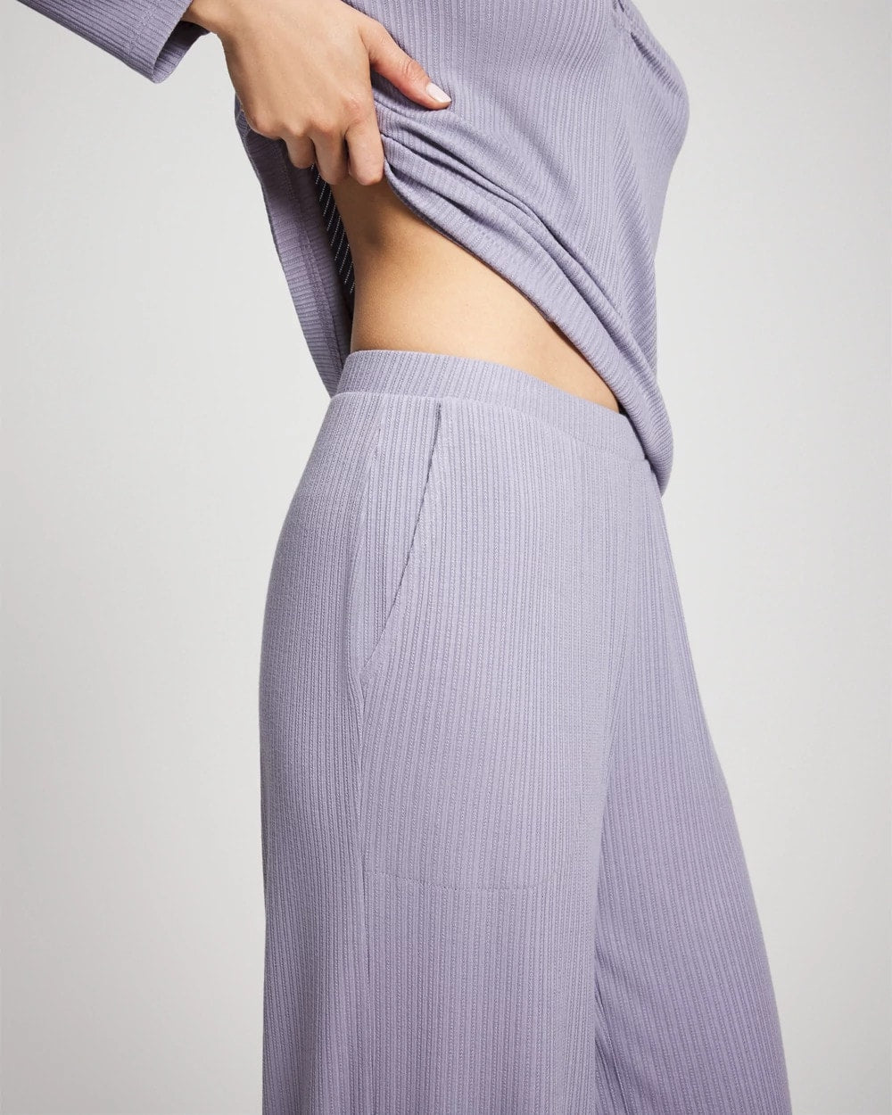 LAVENDER CLOUD - Pointelle Wide Leg Pajama Pant
