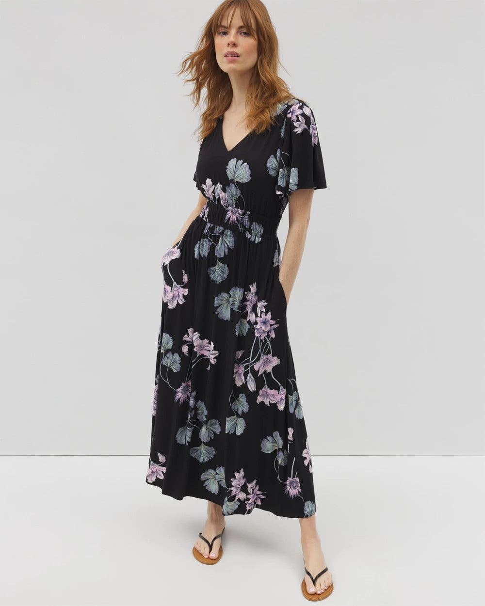 FLORAL HAVEN BLACK - Oasis Midi Bra Dress