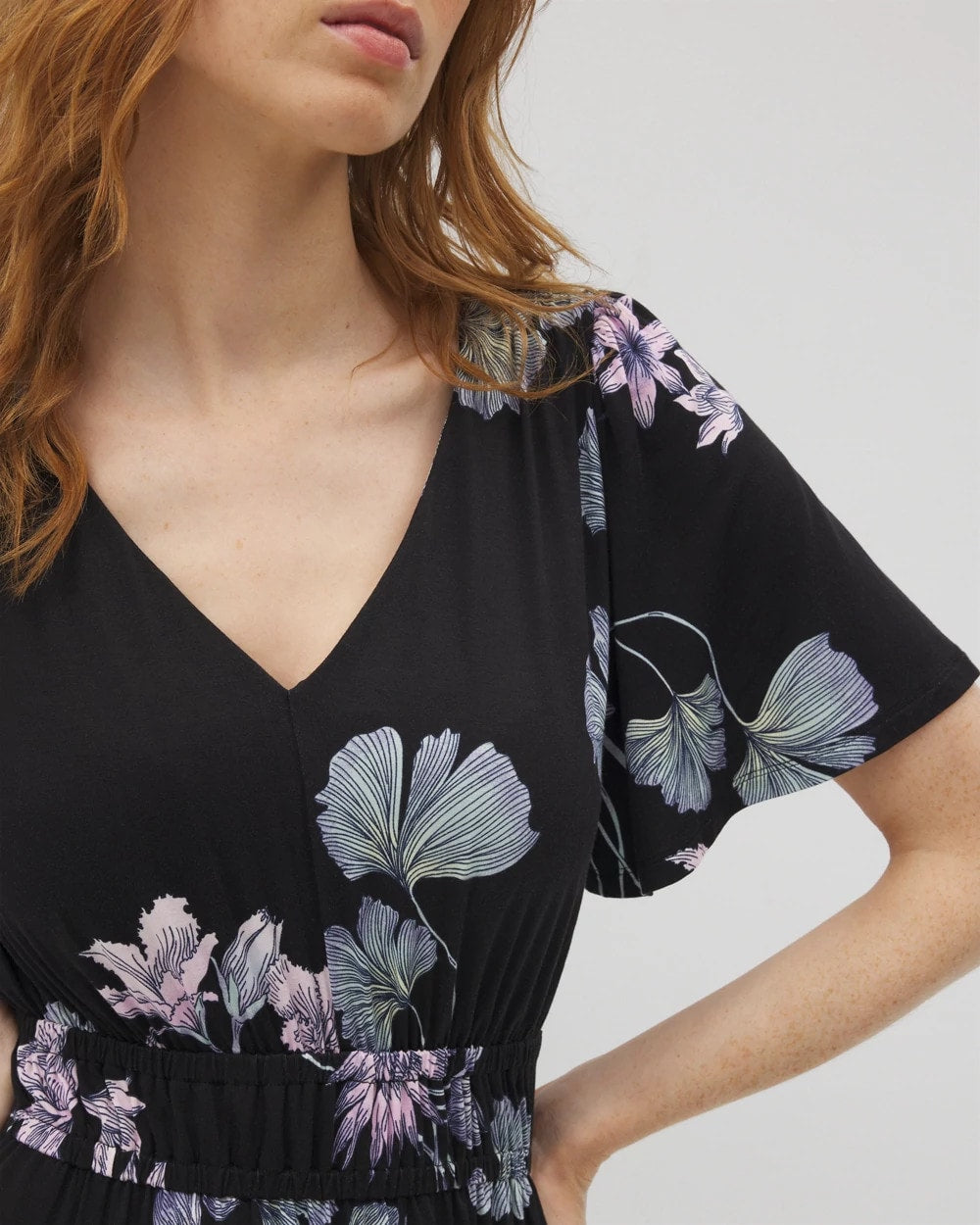 FLORAL HAVEN BLACK - Oasis Midi Bra Dress