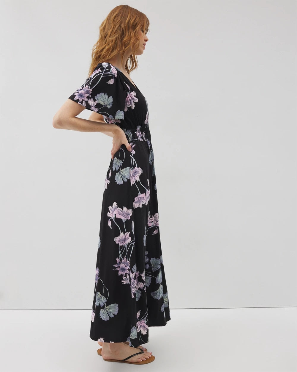 FLORAL HAVEN BLACK - Oasis Midi Bra Dress