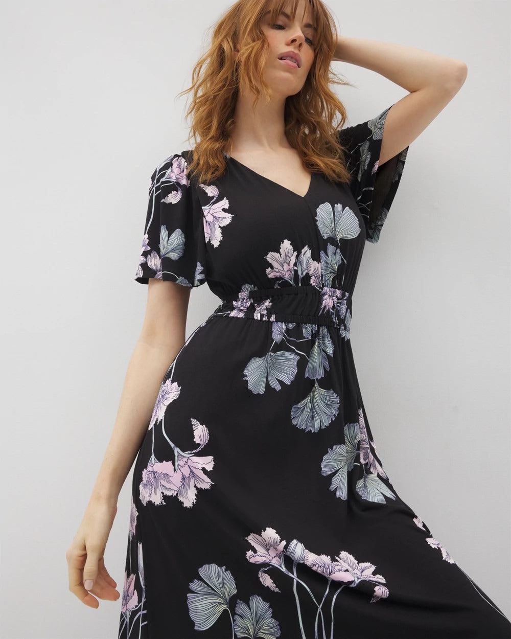 FLORAL HAVEN BLACK - Oasis Midi Bra Dress