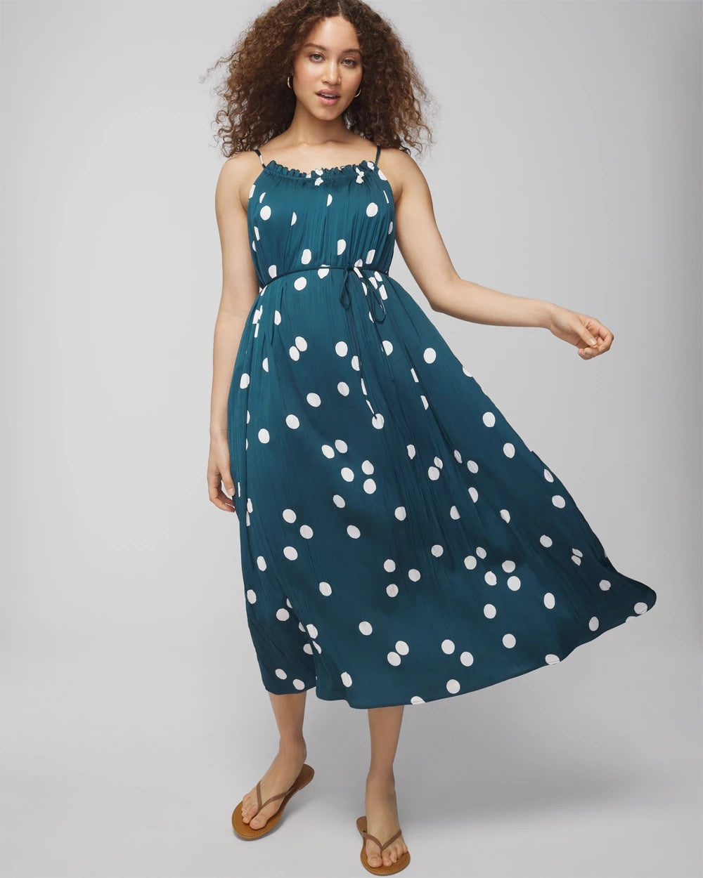 BELLE DOT DARK HARBOUR - Pleated Tie Midi Bra Dress