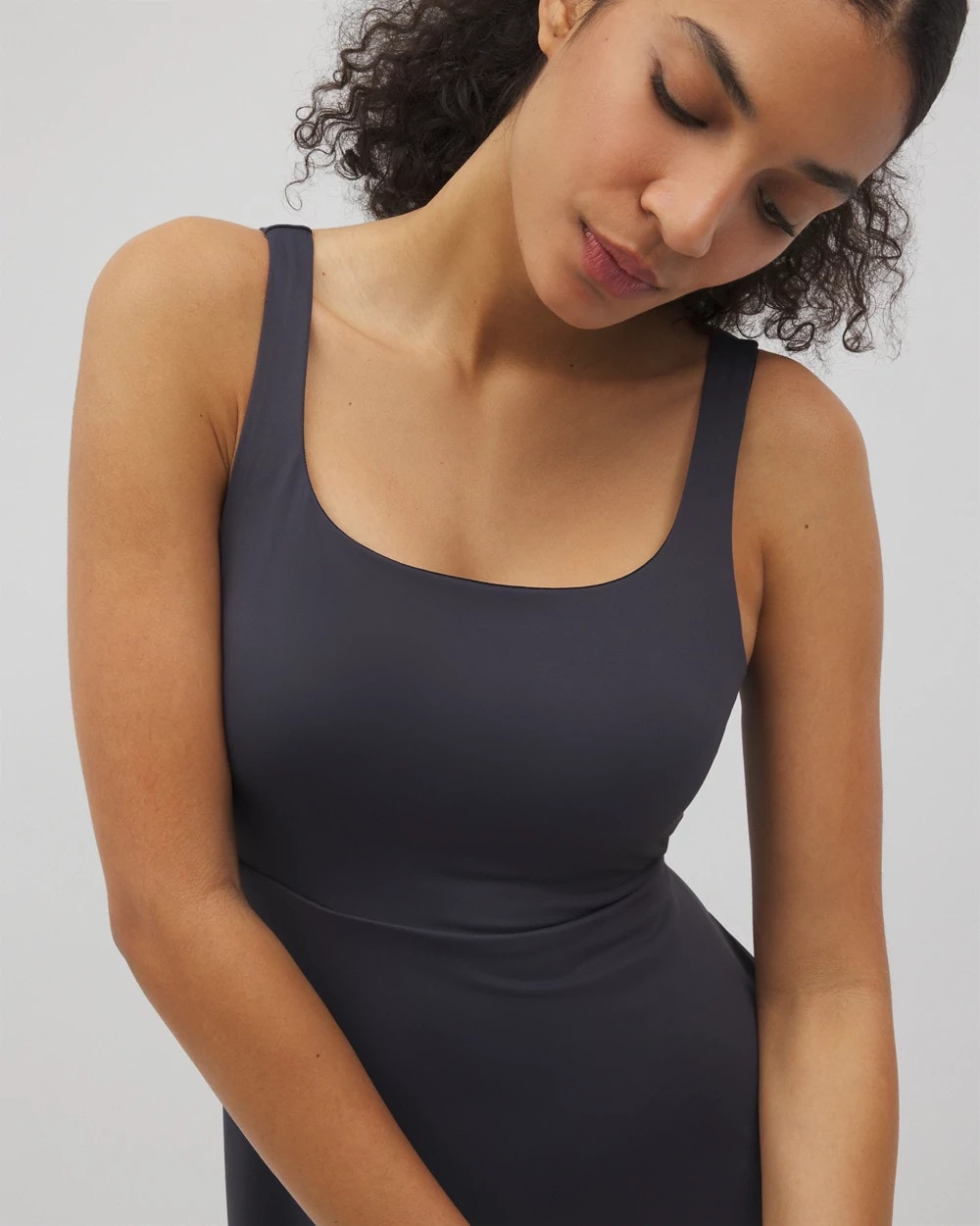 POLAR NIGHT - Lounge Square Neck Midi Dress