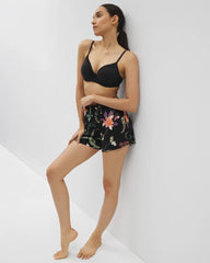PARADISE PLUMES BLACK - Pajama Shorts