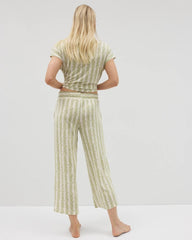 CHILL STRIPE CHAMPAGNE - Cropped Pajama Pants