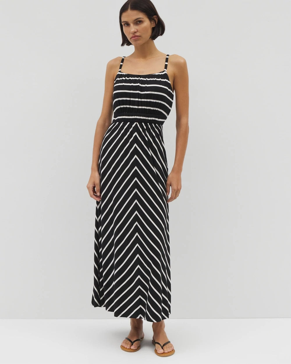 FUNDAMENTAL BLACK COCO - Soft Jersey Paradiso Midi Bra Dress