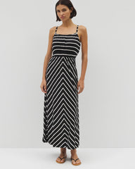 FUNDAMENTAL BLACK COCO - Soft Jersey Paradiso Midi Bra Dress