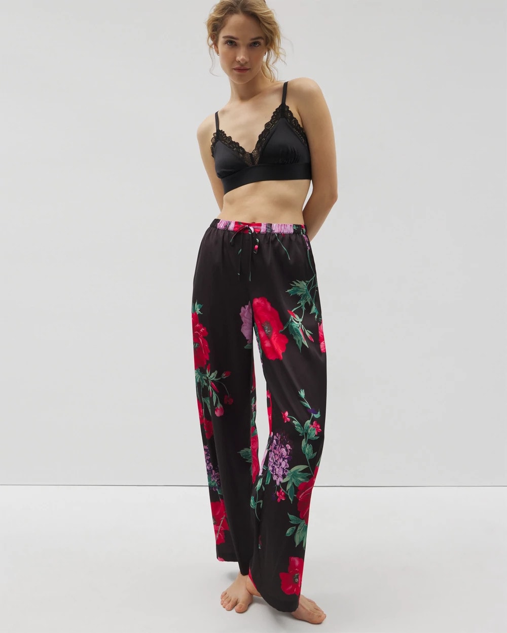RHAPSODY FLORA G BLACK - Printed Pajama Pants