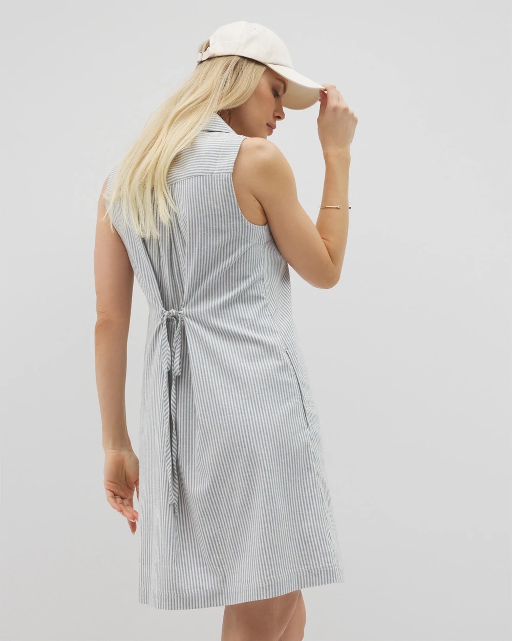 BLUE HEAVEN STRIPE - Beach Cotton Short Dress