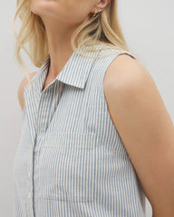 BLUE HEAVEN STRIPE - Beach Cotton Short Dress