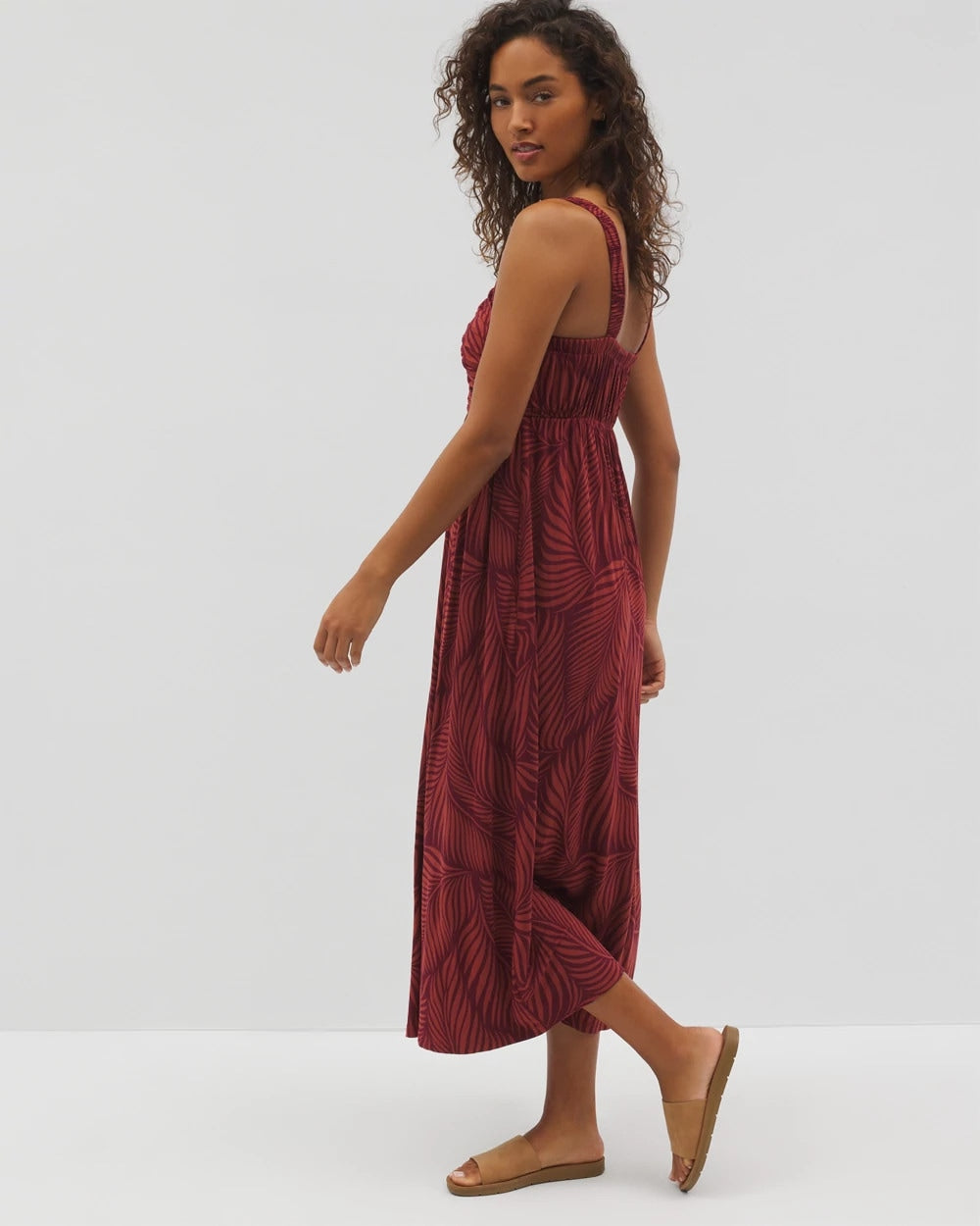 PEACEFUL PALMS MID VELVET - Cabana Midi Bra Dress