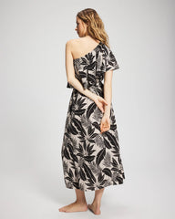 BLACK - Island Time Ruffled Midi Dress