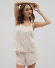 CHAMPAGNE STRIPE - Cotton Gauze Pajama Cami