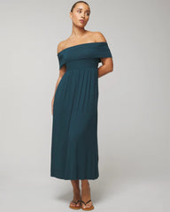 DARK HARBOUR - Off-The-Shoulder Midi Bra Dress