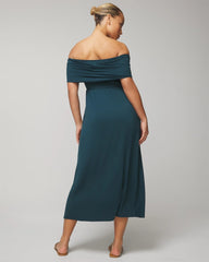 DARK HARBOUR - Off-The-Shoulder Midi Bra Dress