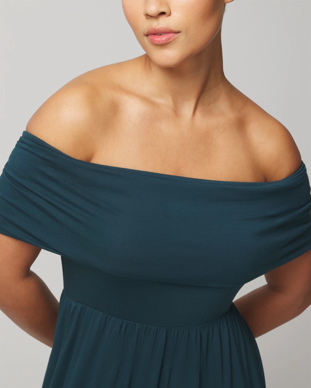 DARK HARBOUR - Off-The-Shoulder Midi Bra Dress