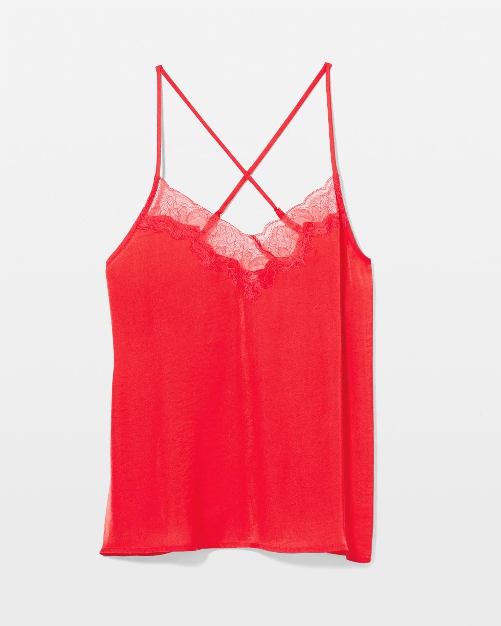 DARE ME RED - Lace Trim Pajama Cami