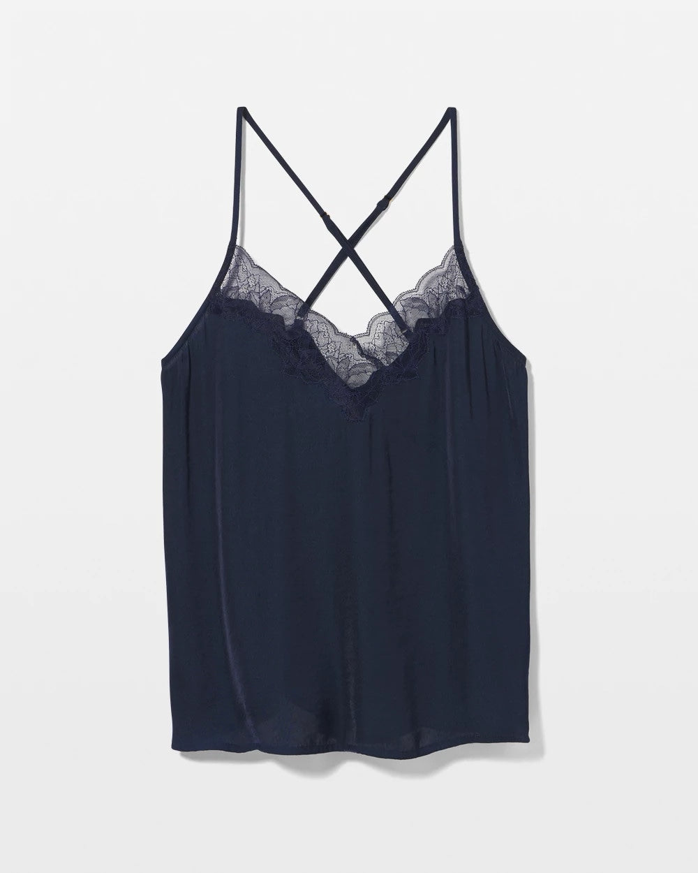 NIGHTFALL NAVY - Lace Trim Pajama Cami