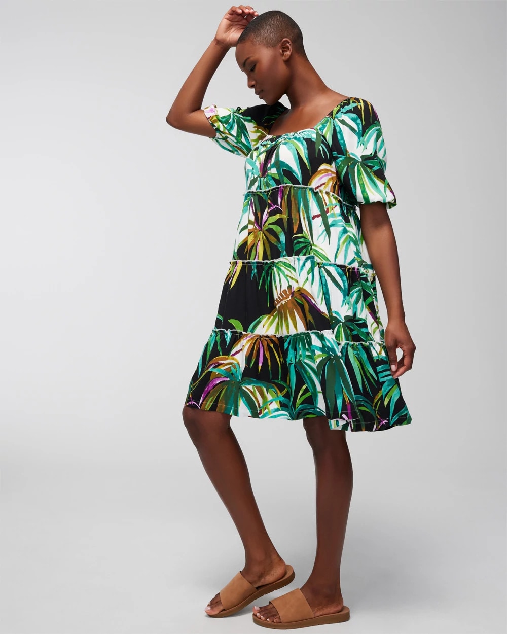 BUNGALOW PALMS COCONUT - Tiered Short Bra Dress