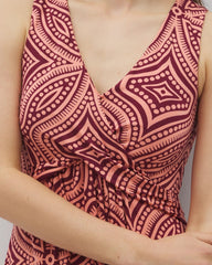 GOA GEO GRAND VELVET PLUM - V-Neck Short Bra Dress