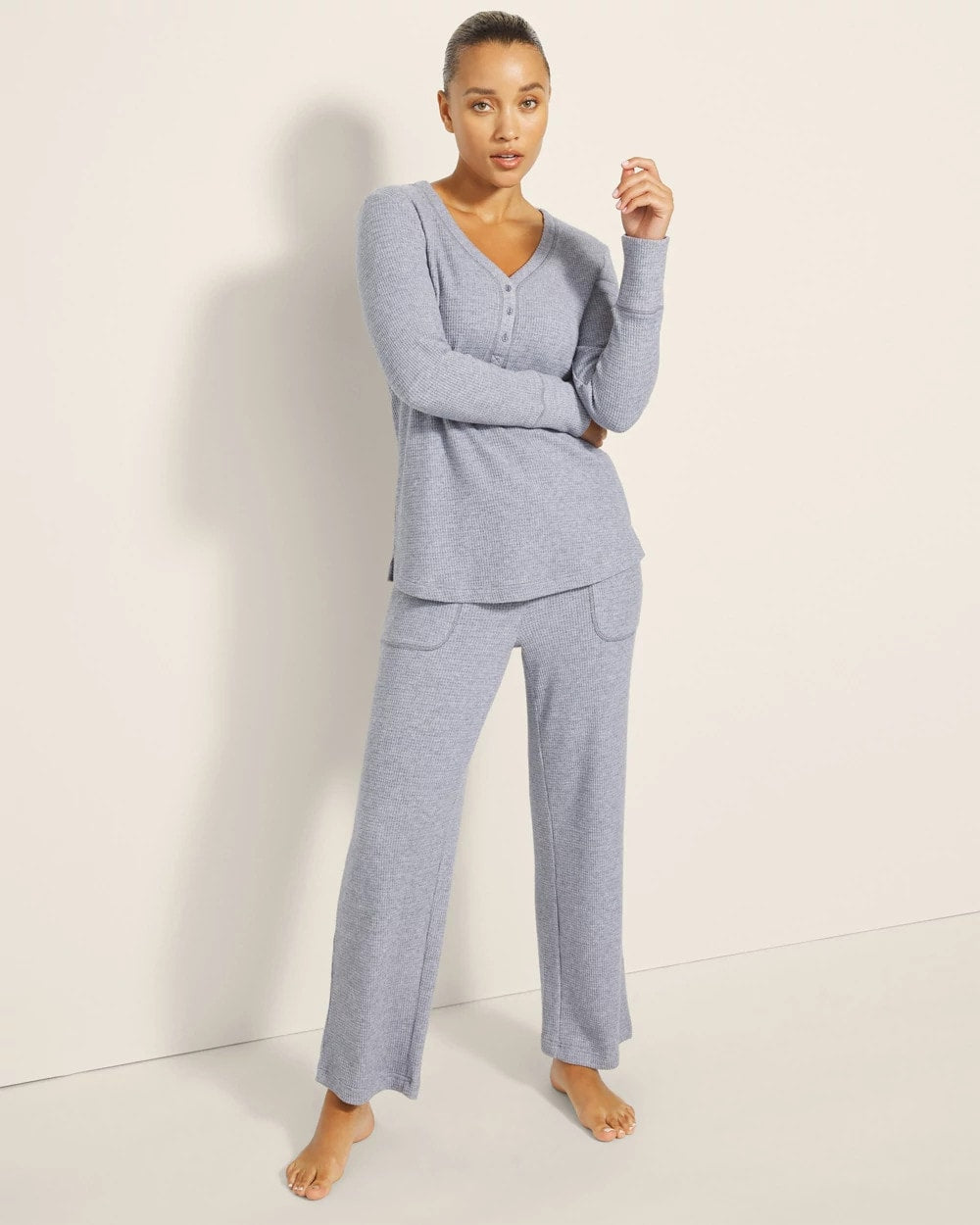 LUNAR TIDE - Long-Sleeve Pajama Henley