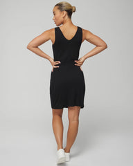BLACK - V-Neck Sneaker Dress