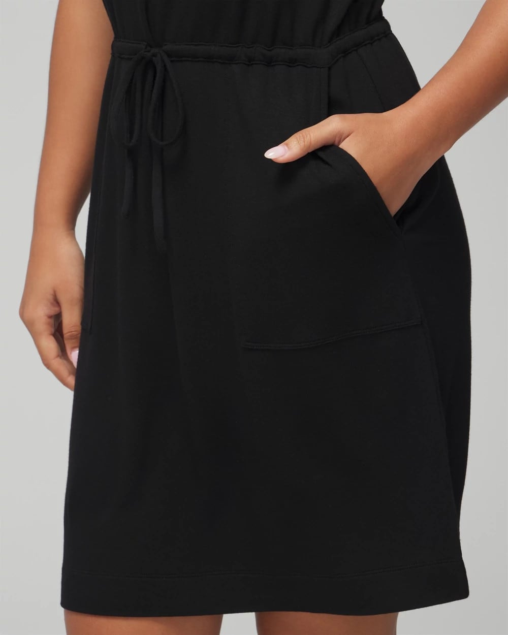 BLACK - V-Neck Sneaker Dress