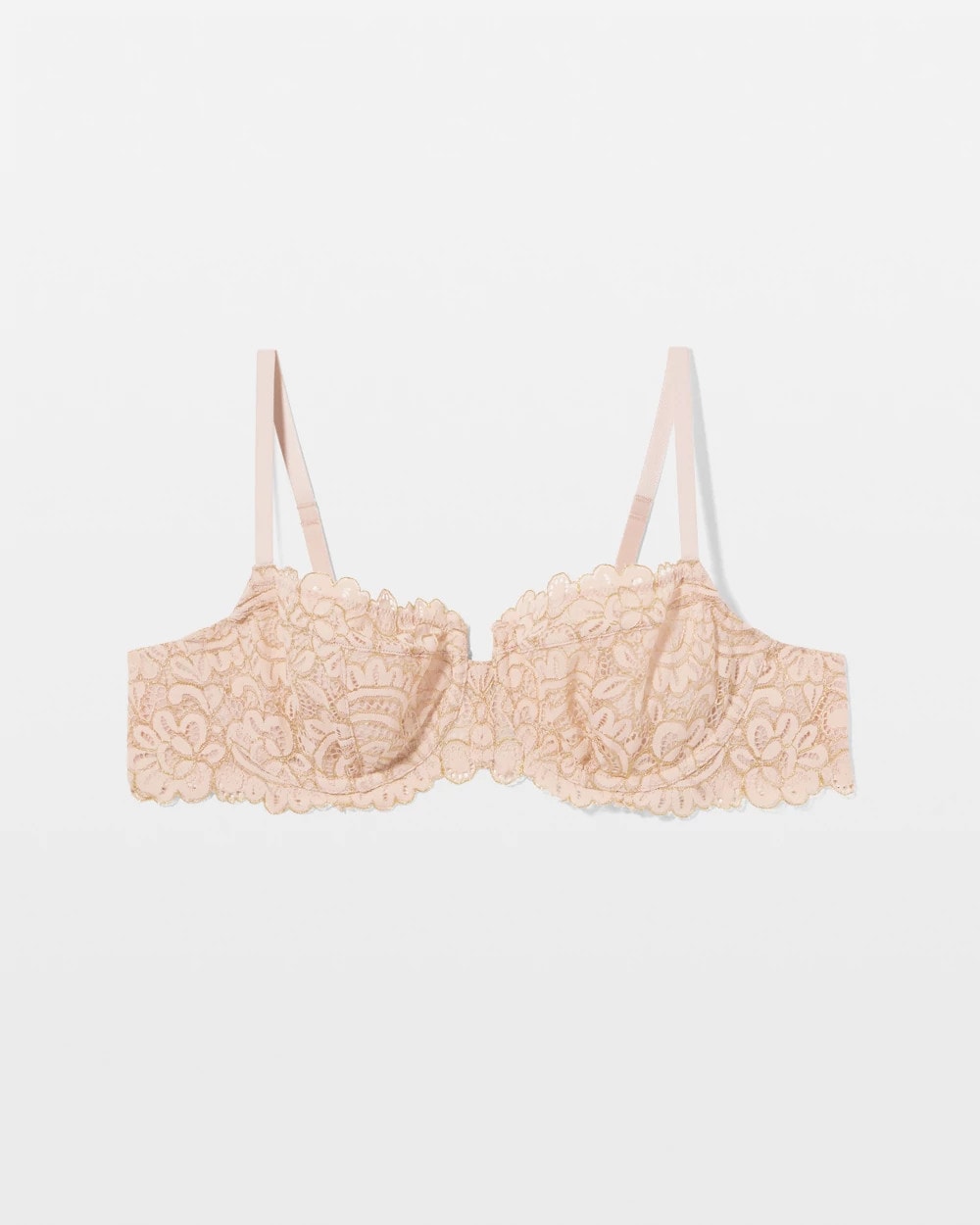 CAMEO ROSE W/ GOLD LUREX - Unlined Lace Balconette Bra