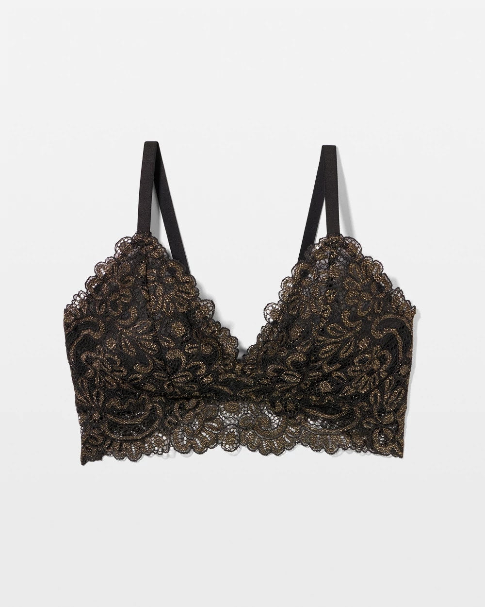 BLACK W/ GOLD FILL - Lace Bralette